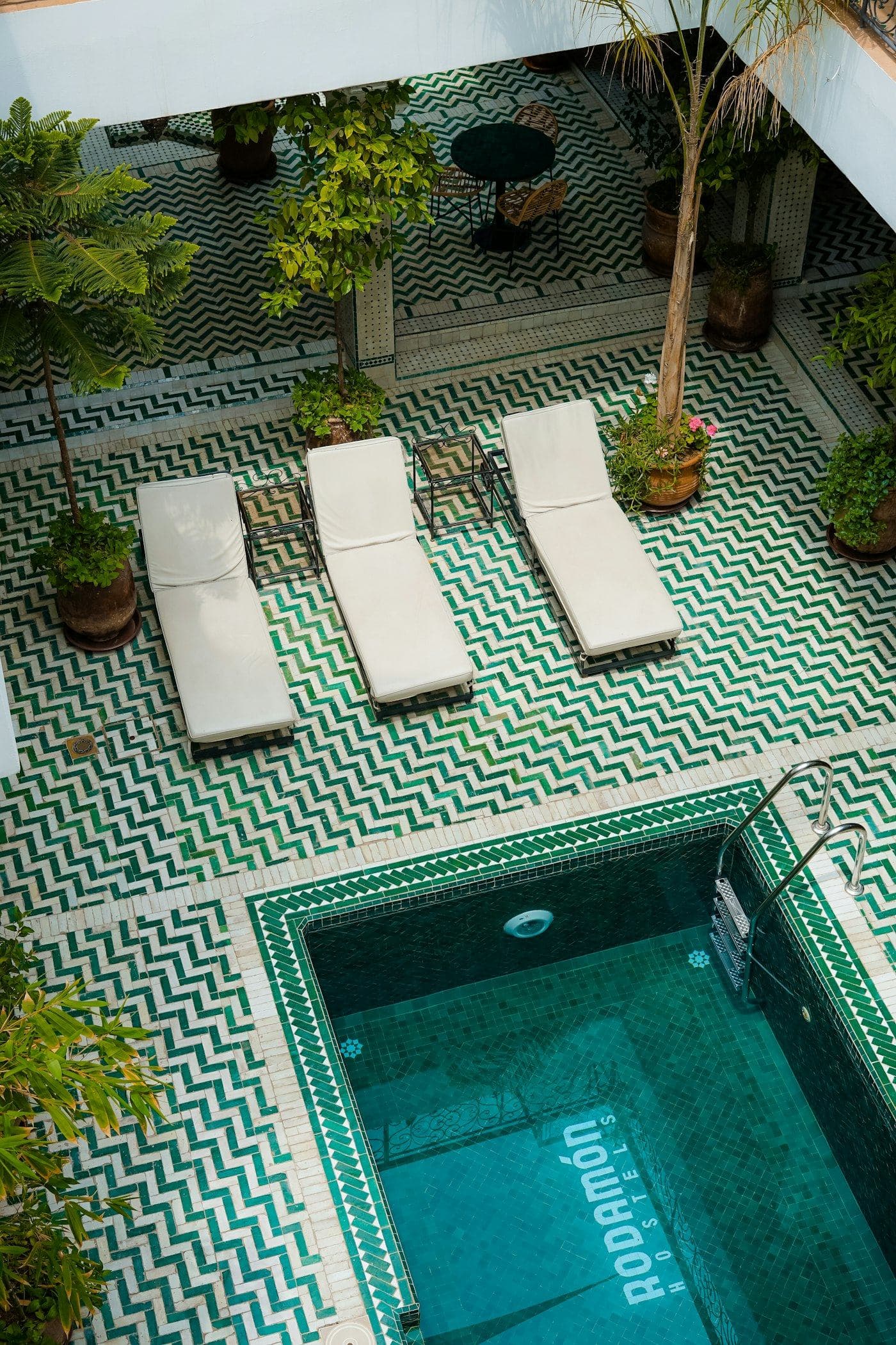 Luxury riad pool and hospitality architecture