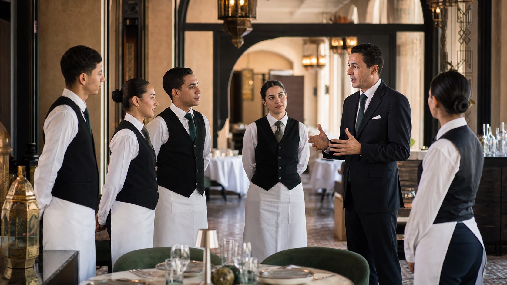 Manager training hospitality service staff